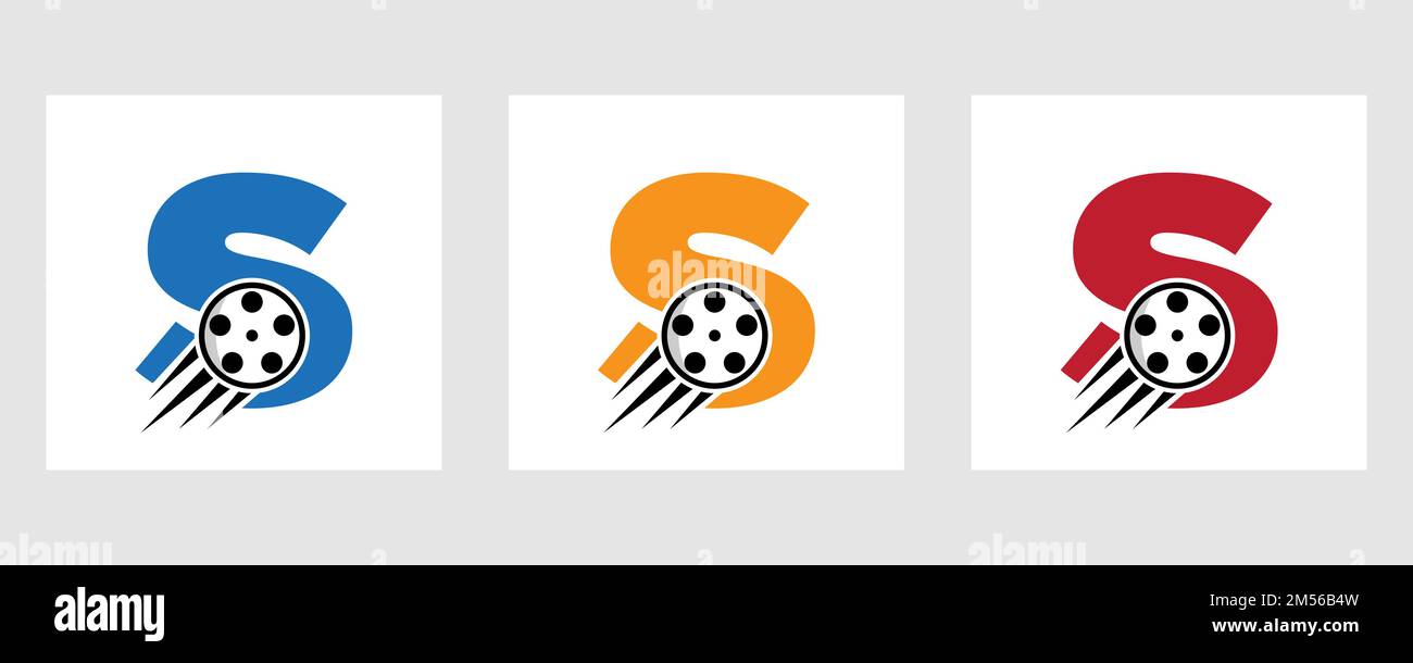 Letter S Film Logo Concept With Film Reel For Media Sign, Movie Director  Symbol Stock Vector Image & Art - Alamy