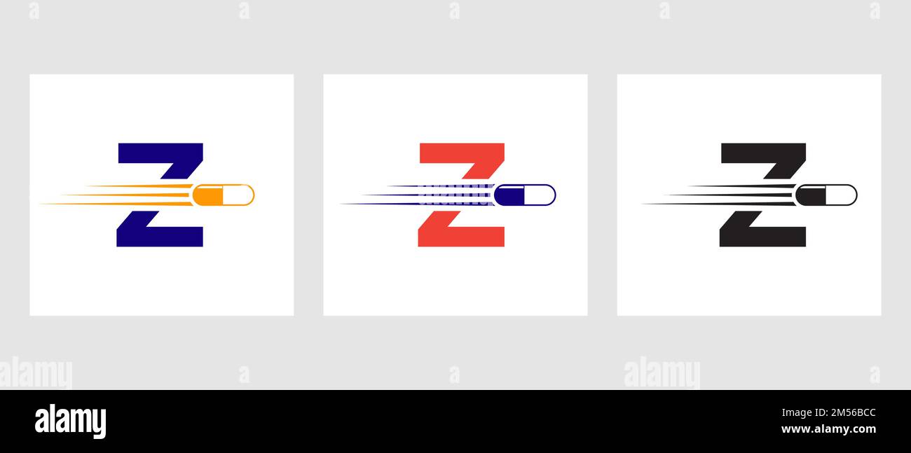 Letter Z Medicine Logo. Medical Logotype Concept With Medicine Piles