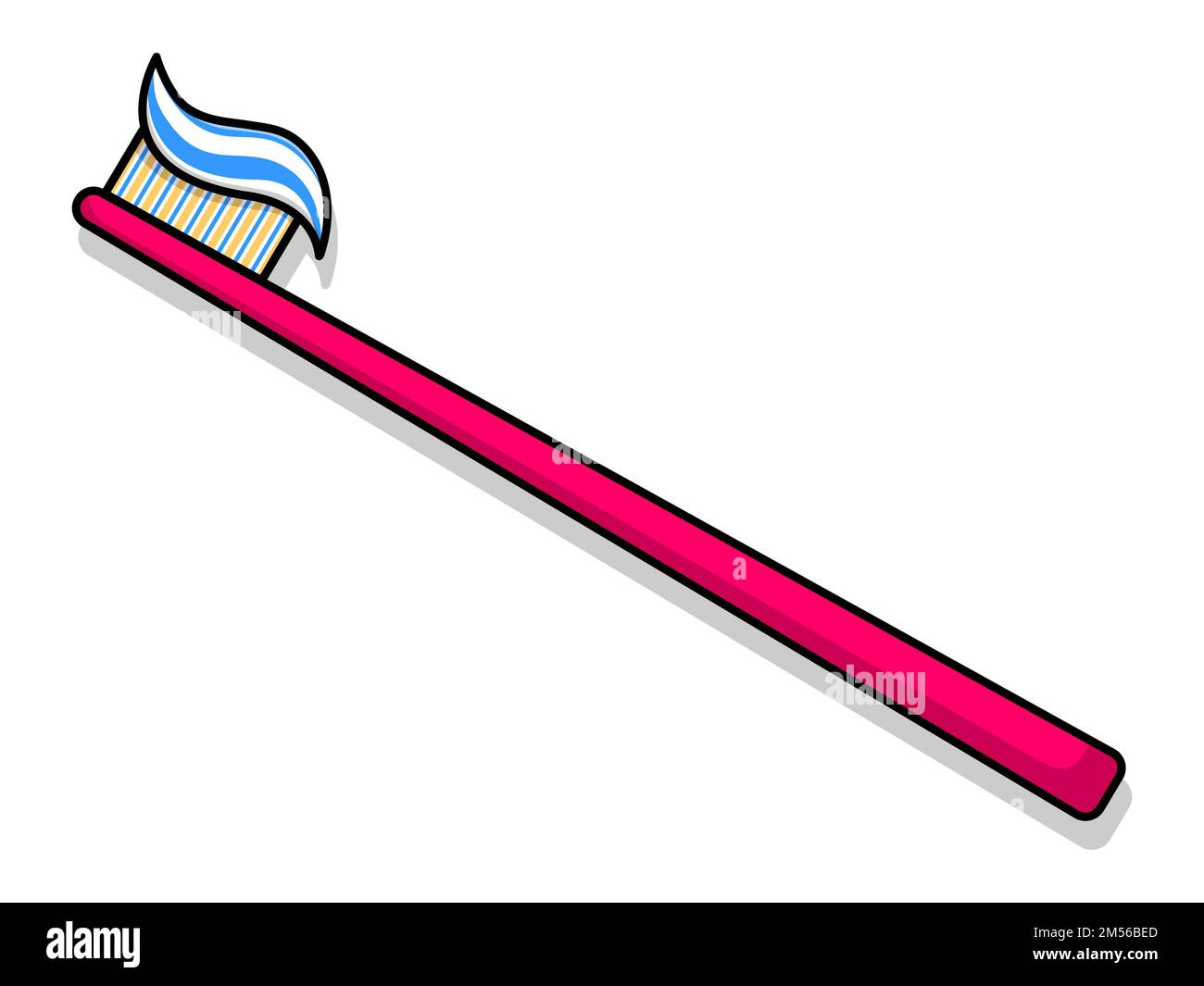 Cartoon toothbrush. Vector illustration isolated on white background. Stock Vector