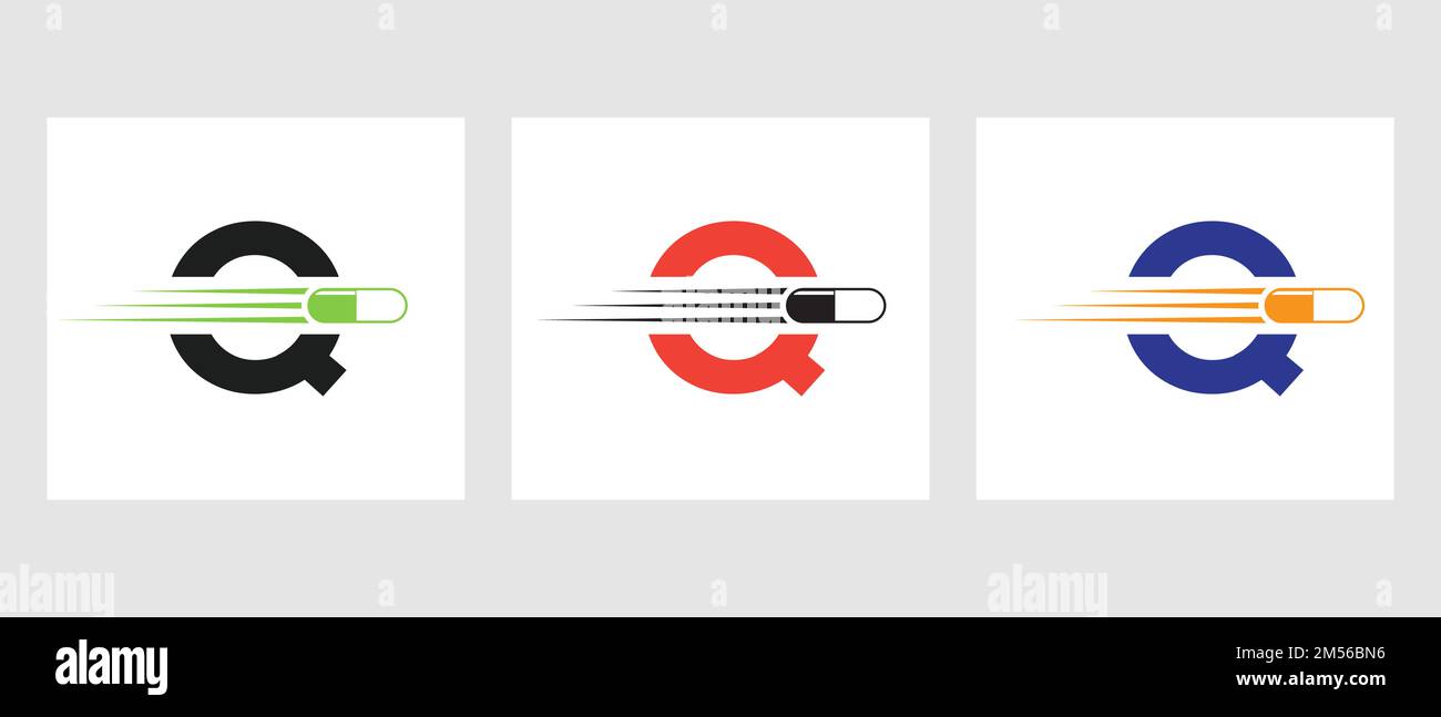 Letter Q Medicine Logo. Medical Logotype Concept With Medicine Piles