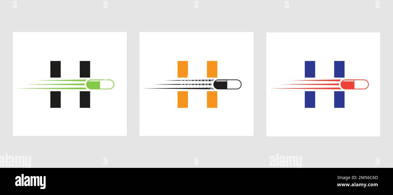 Letter H Medicine Logo. Medical Logotype Concept With Medicine Piles
