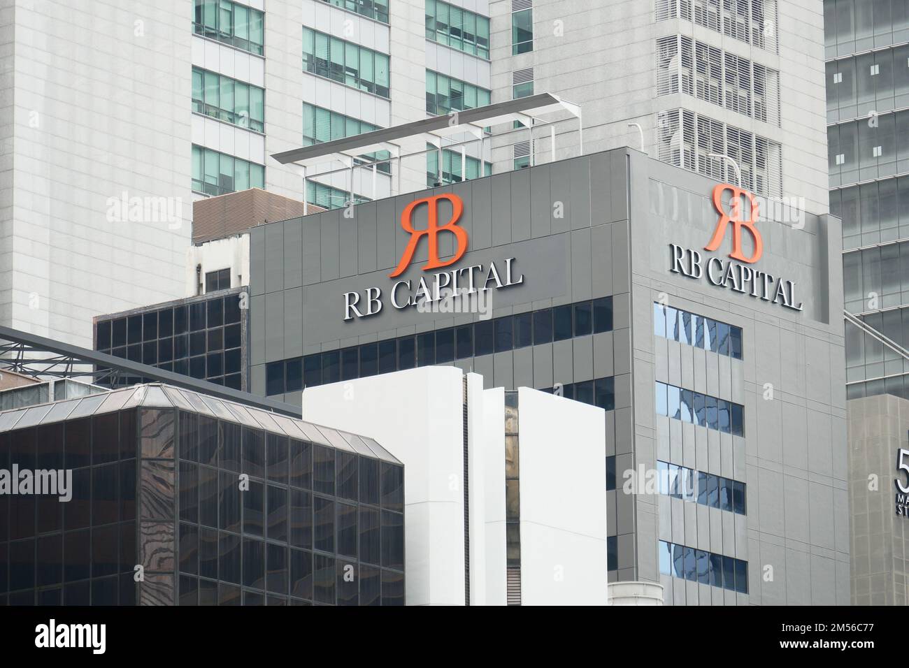 Singapore 1 june 2022. RB capital bank logo on financial building Stock