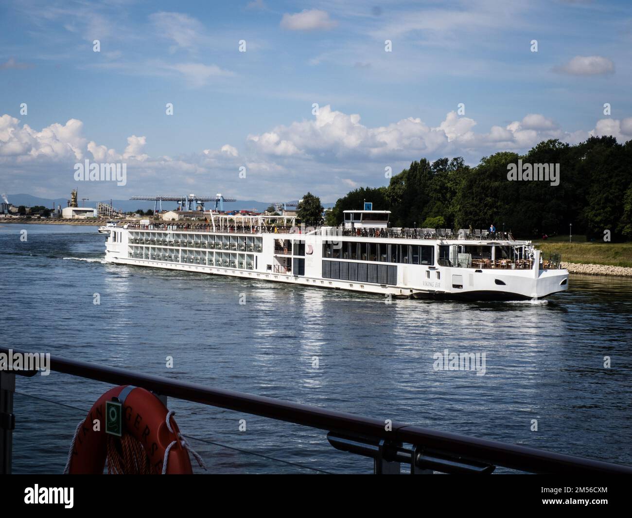 Viking Longship on the Rhine at Speyer, Germany Stock Photo
