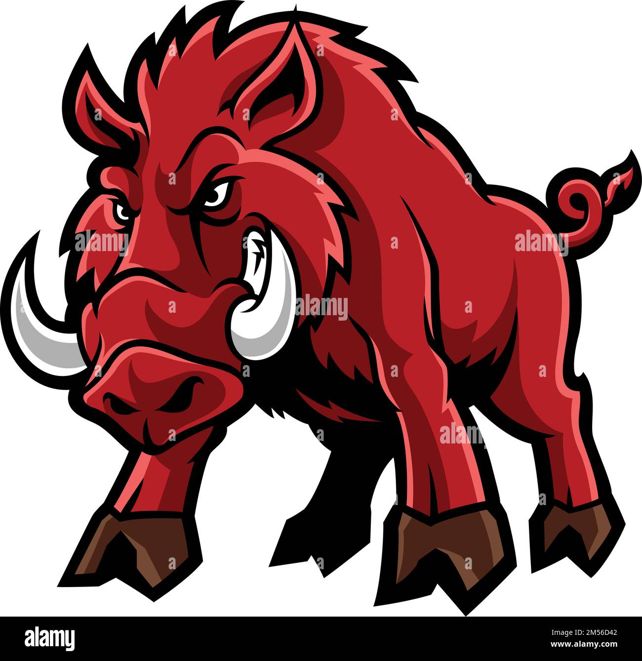 Red hog. Hog maskot.