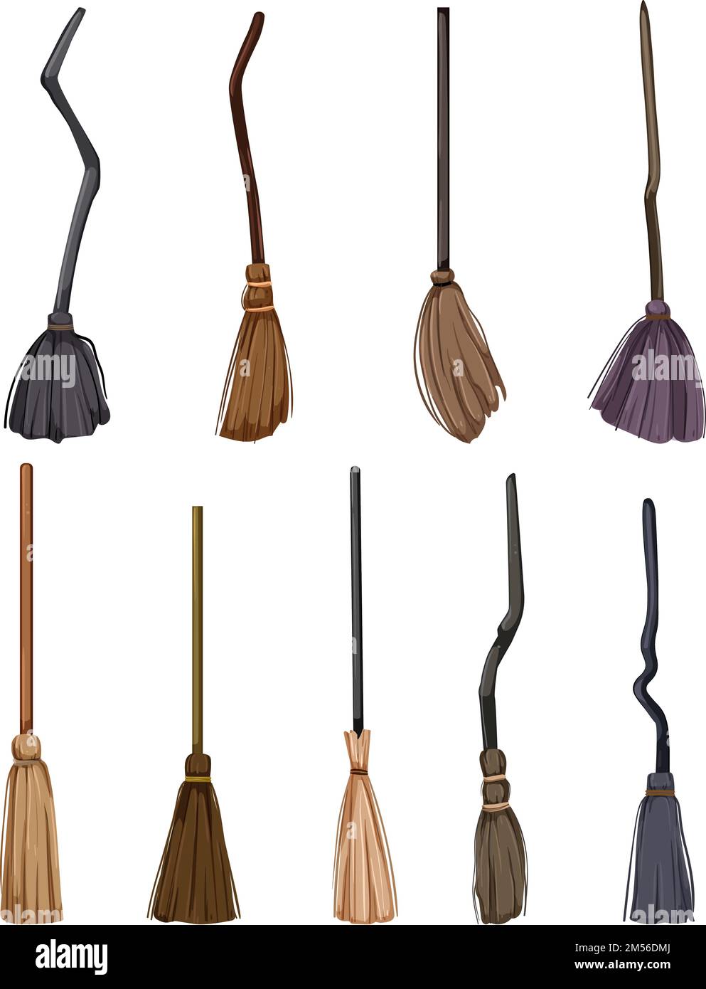 witch broom set cartoon vector illustration Stock Vector Image & Art Alamy