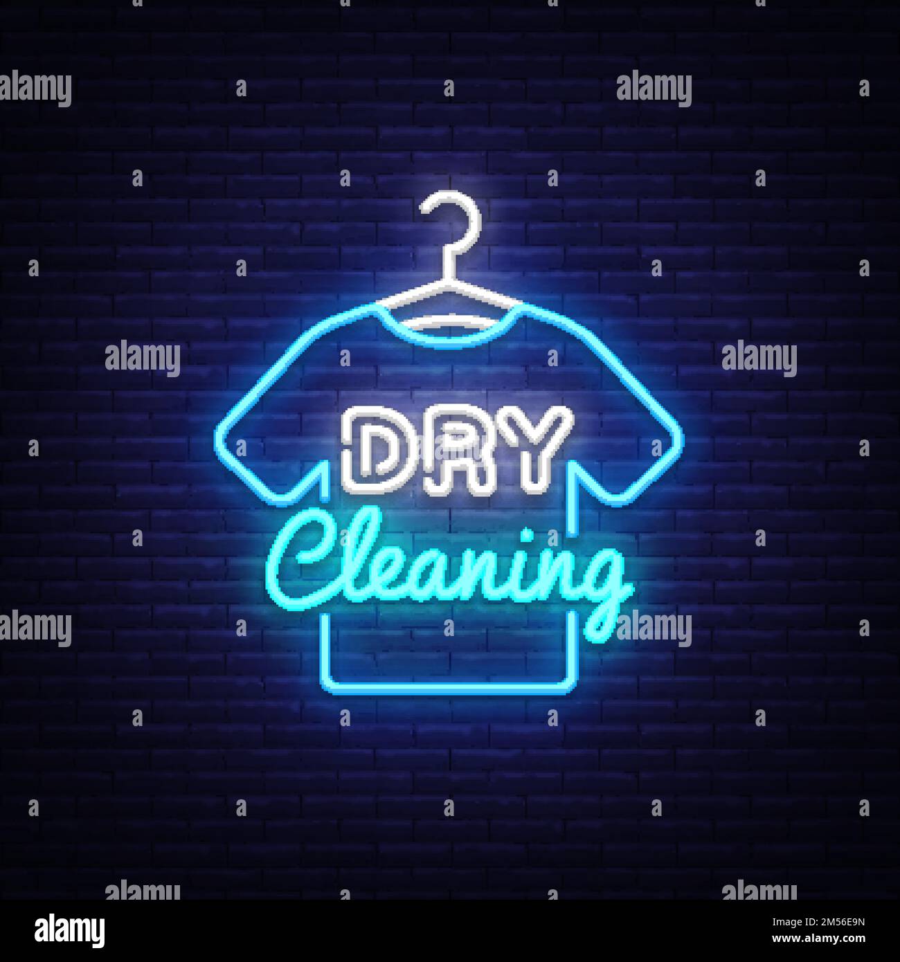 Dry Cleaning neon sign vector. Dry Cleaning Design template neon sign