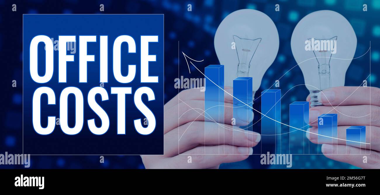 Amount Office Text sign showing Office Costs, Business overview amount of money paid ...