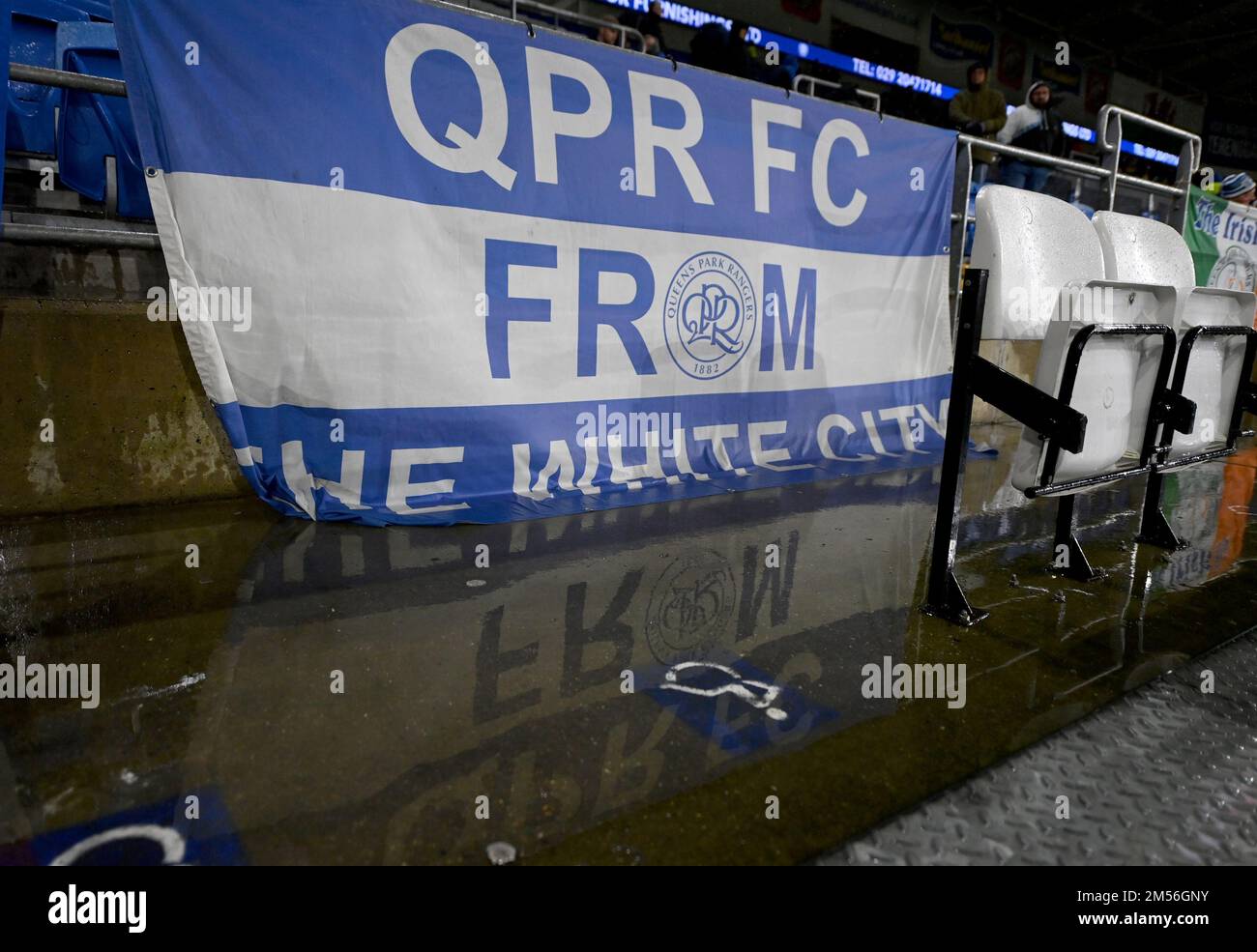 A flag being displayed in the ground by Queens Park Rangers fans during ...