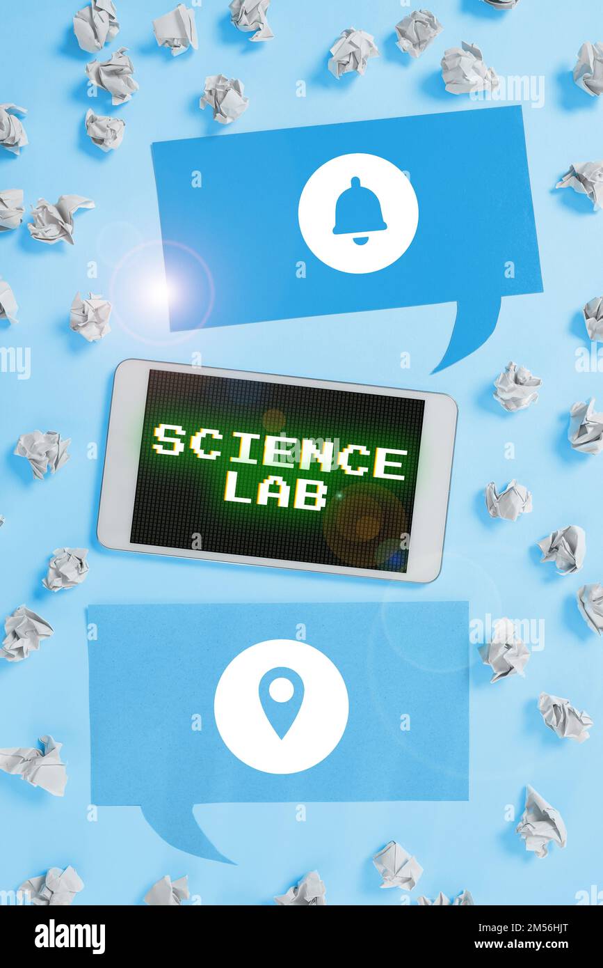 Science Lab Text Writing displaying text Science Lab, Business overview special facility ...