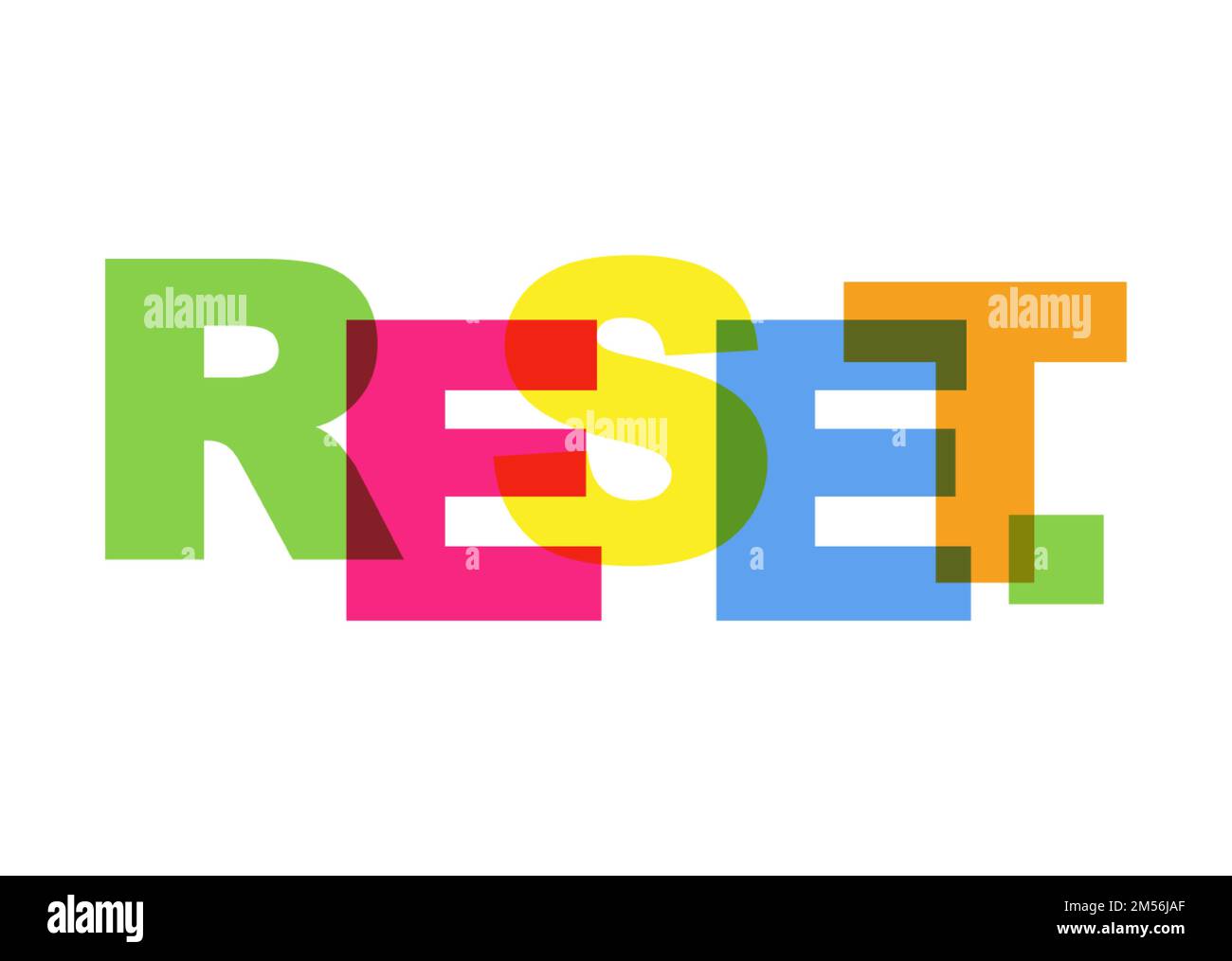 RESET colorful typography banner, colorful Logo Design Idea, Vector illustration isolated on white background Stock Vector