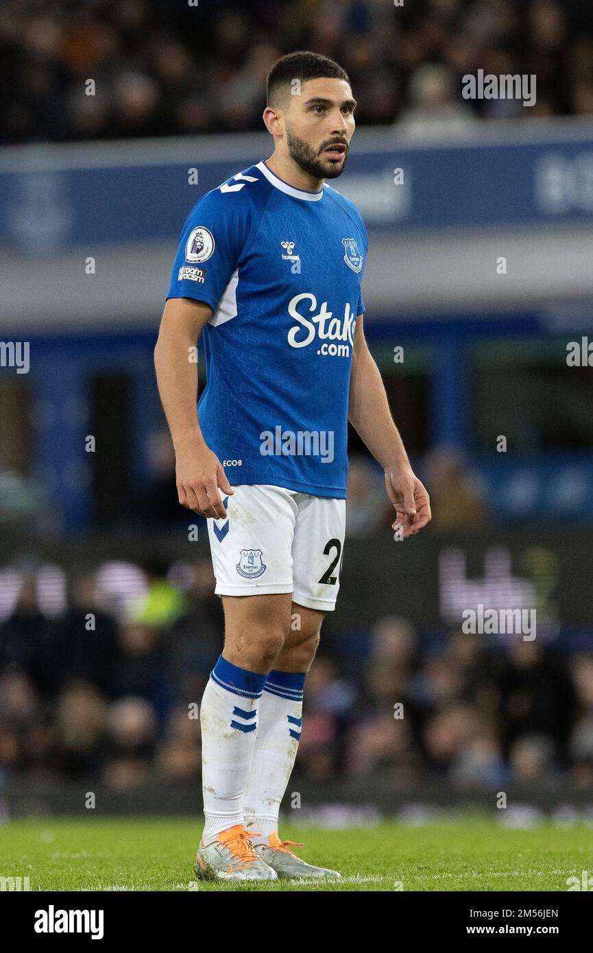 Neal Maupay 20 of Everton during the Premier League match Everton vs