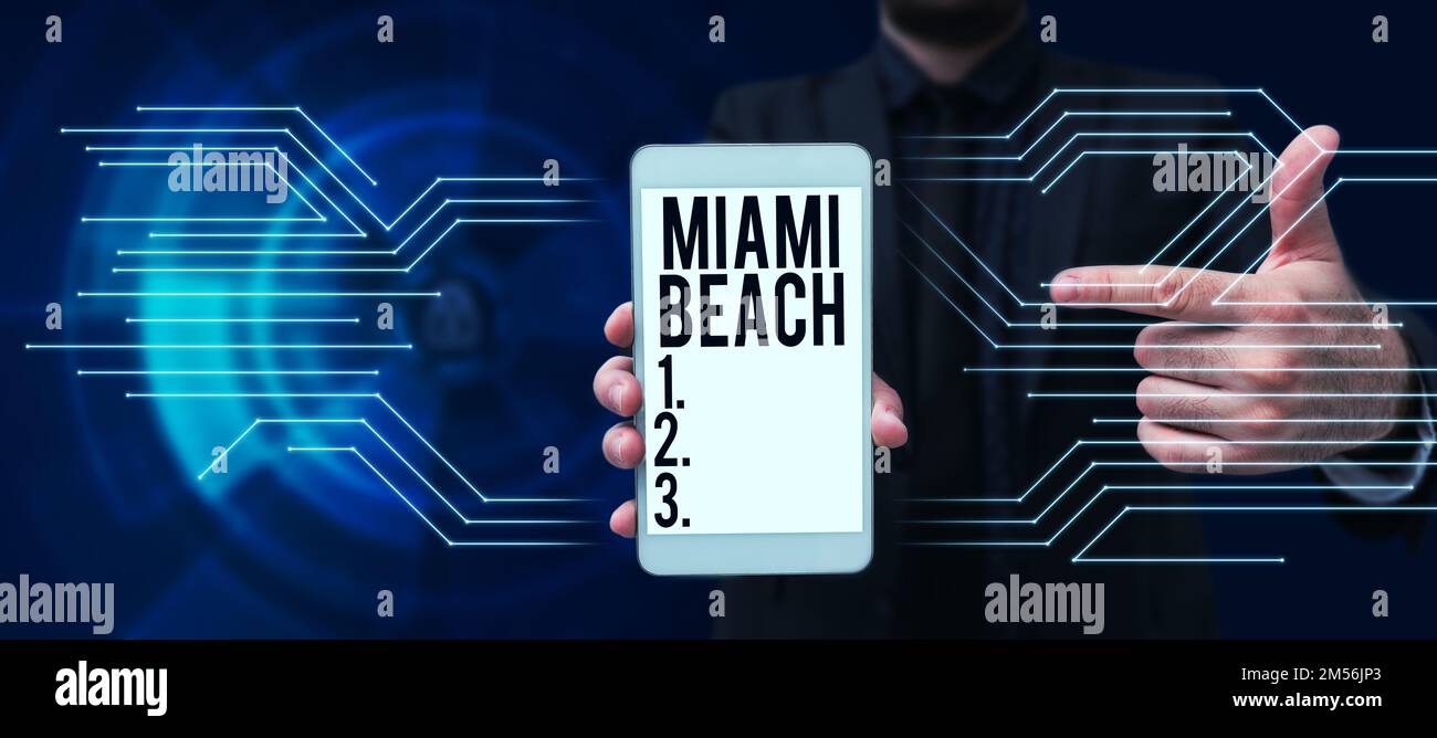 Conceptual display Miami Beach. Business idea the coastal resort city ...
