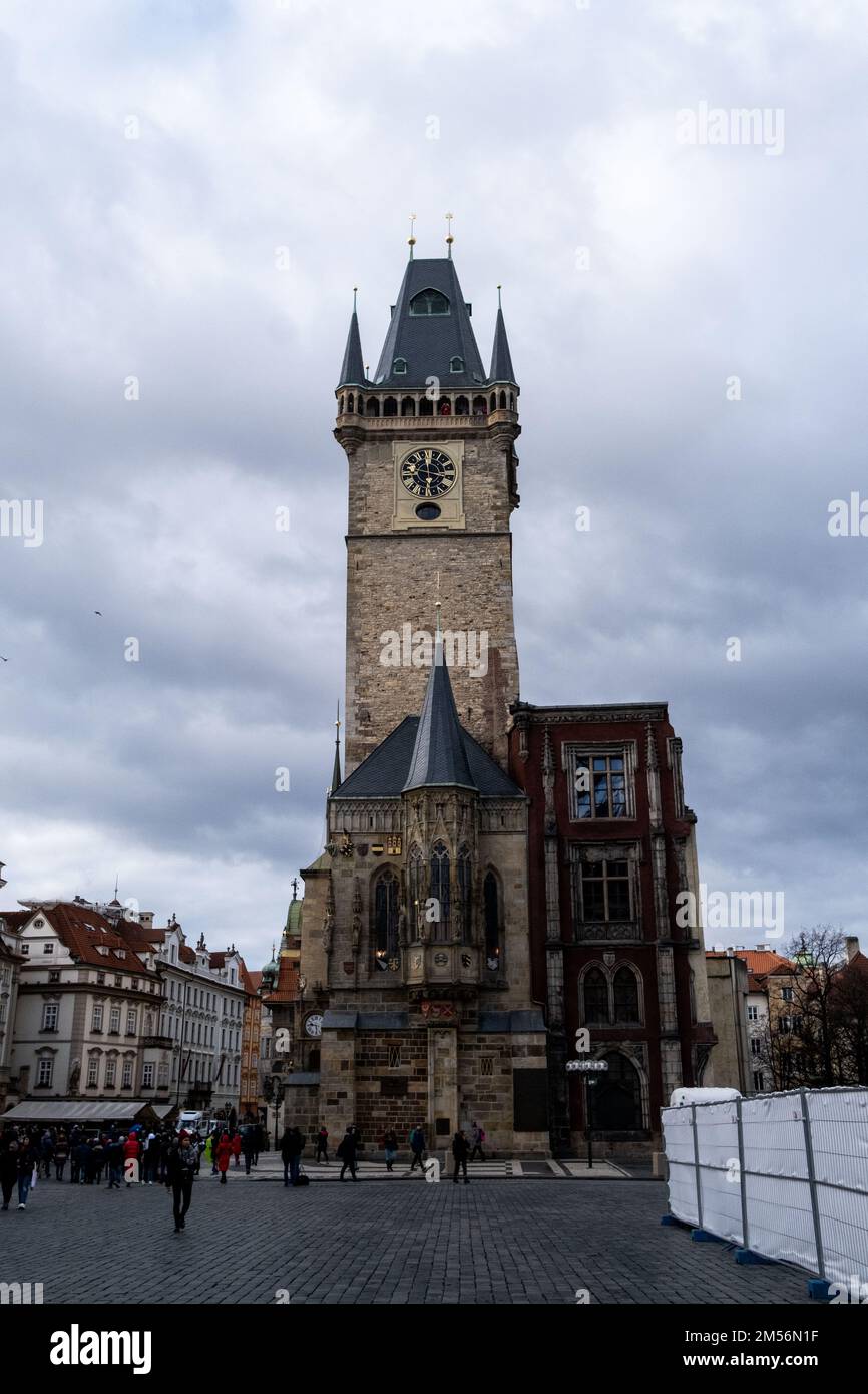 Vertical picture of the facade of Old Town Hall Tower in the Old Town