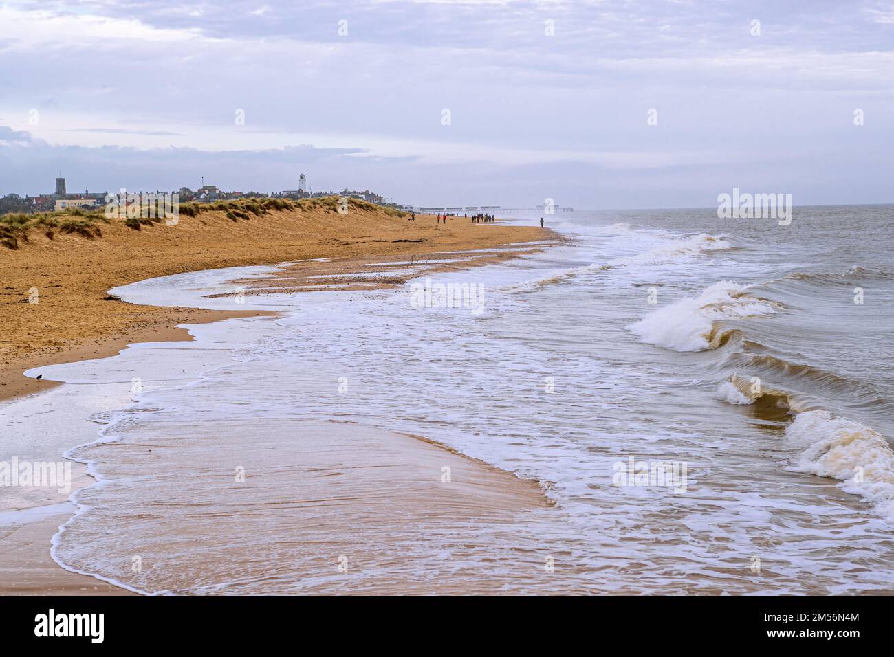 southwold beach on the suffolk coast december Stock Photo