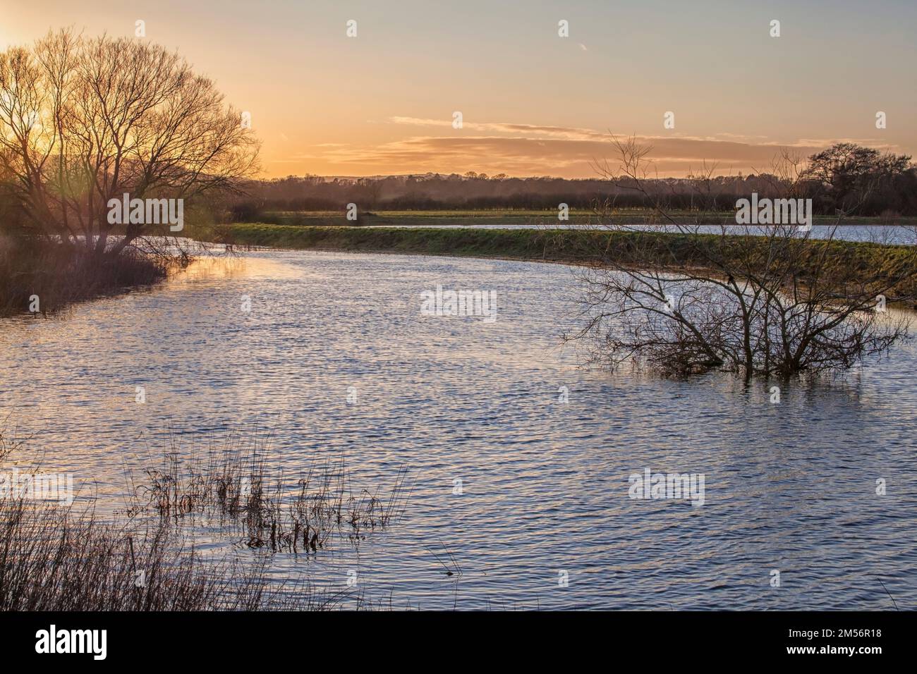 Flood plains of River Adur in Sussex Stock Photo