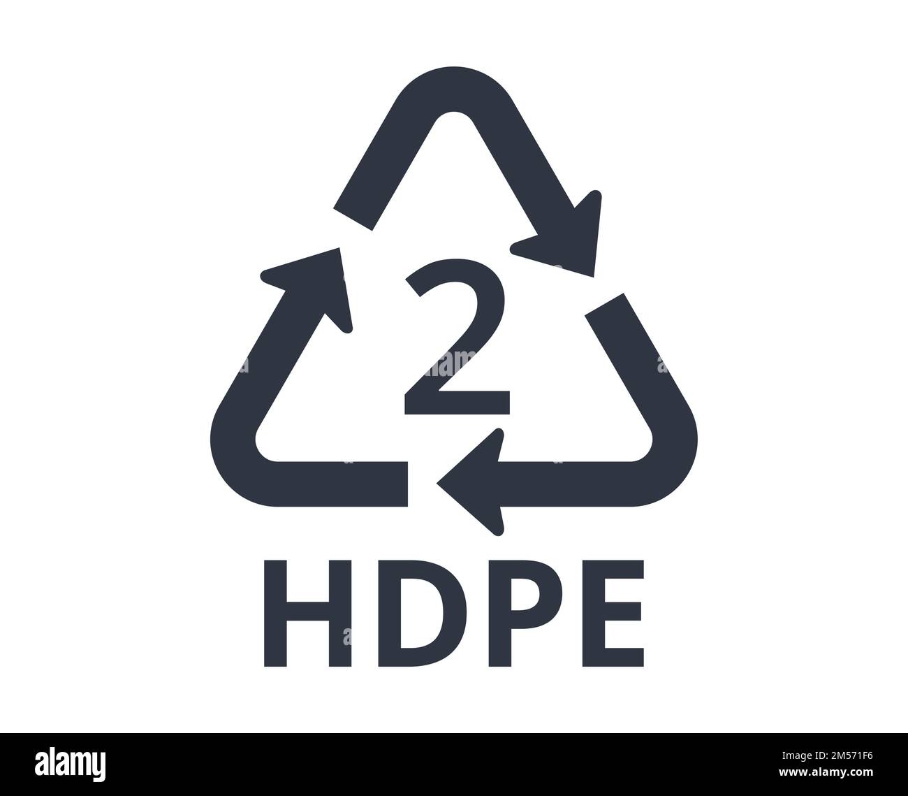 Isolated Recycle HDPE logo, number 2. Concept of ecology and packaging  Stock Vector Image & Art - Alamy