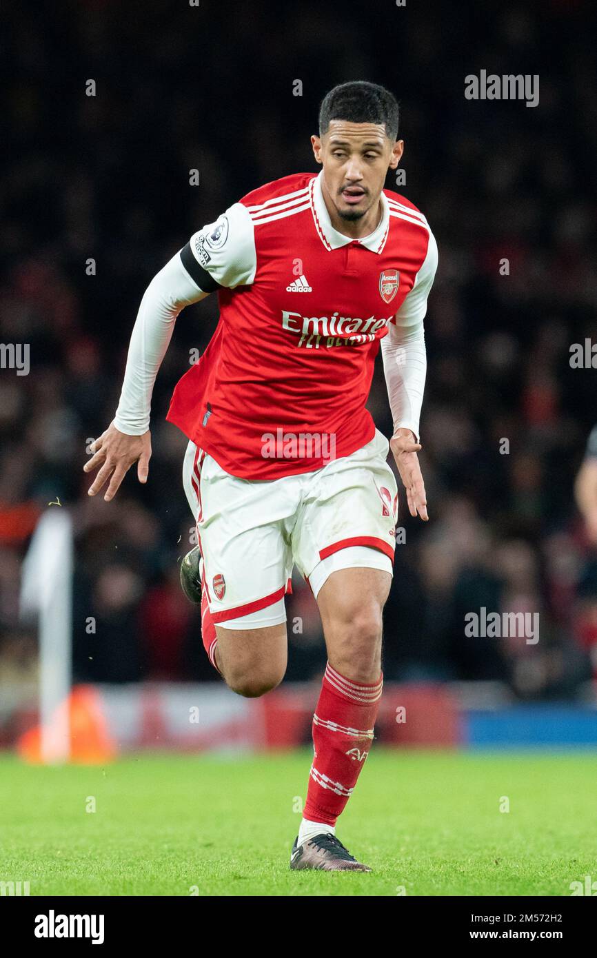 William Saliba 12 of Arsenal during the Premier League match Arsenal
