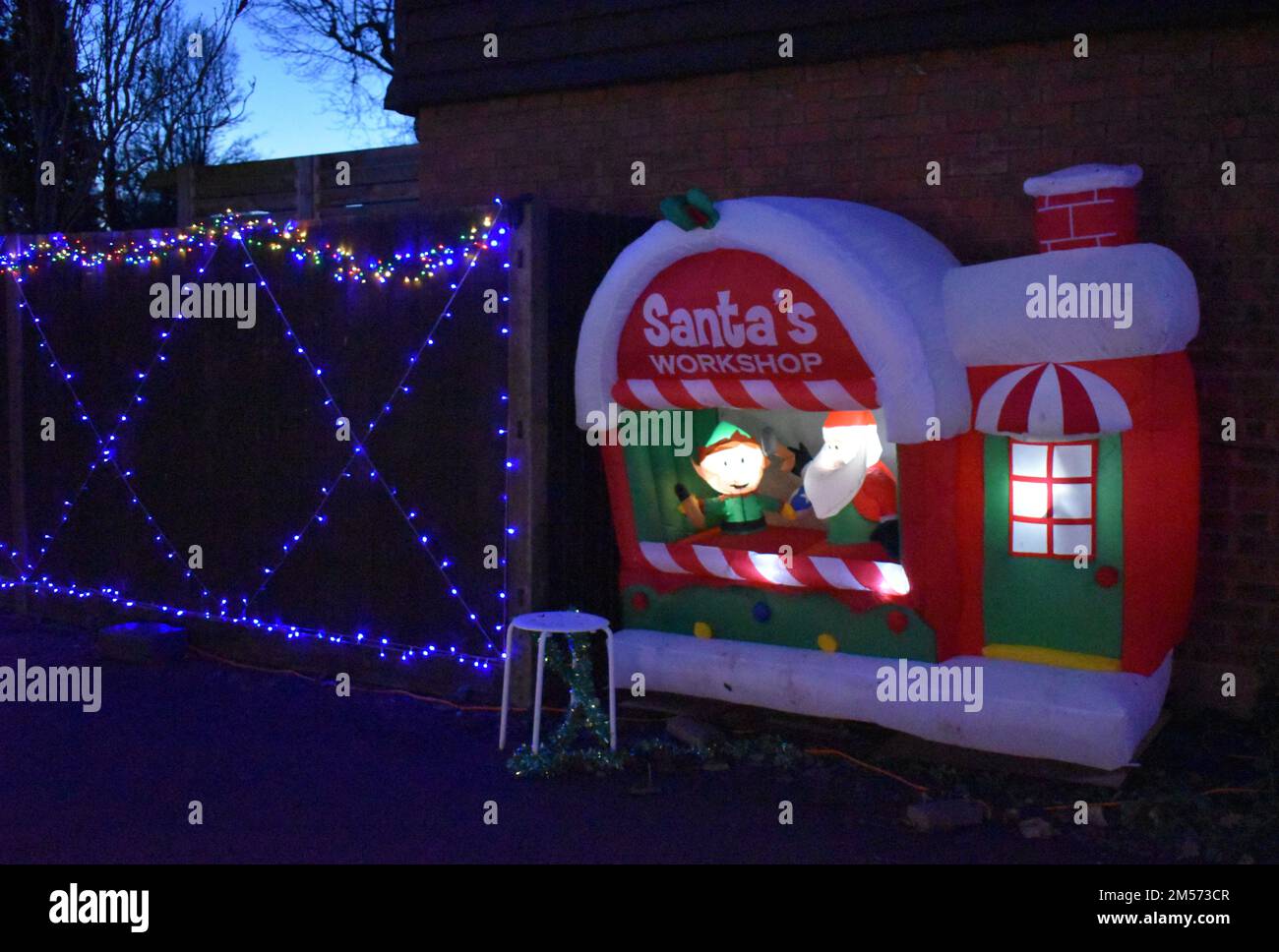 Christmas decorations in a street in Newport Pagnell Stock Photo Alamy