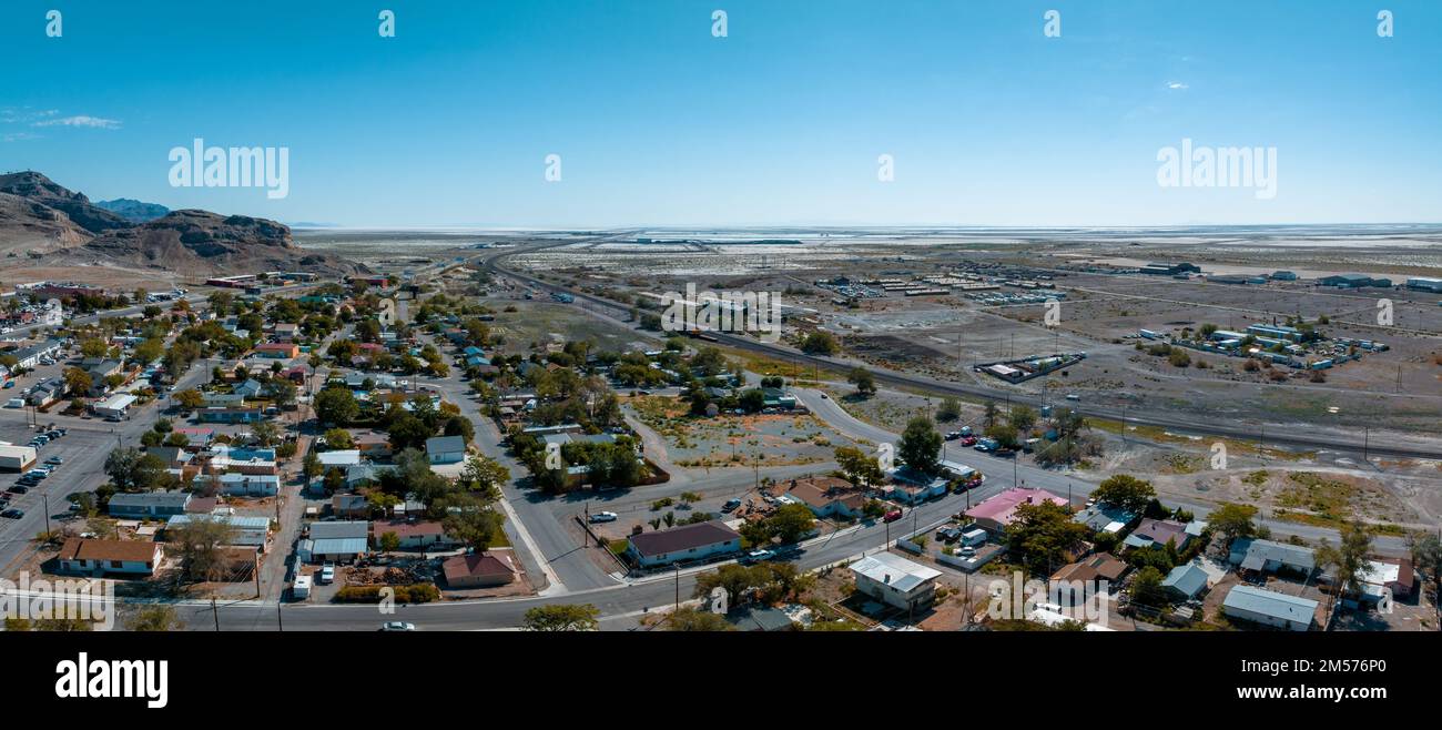 West Wendover Nevada overlooking the Bonneville Salt Flats Stock Photo