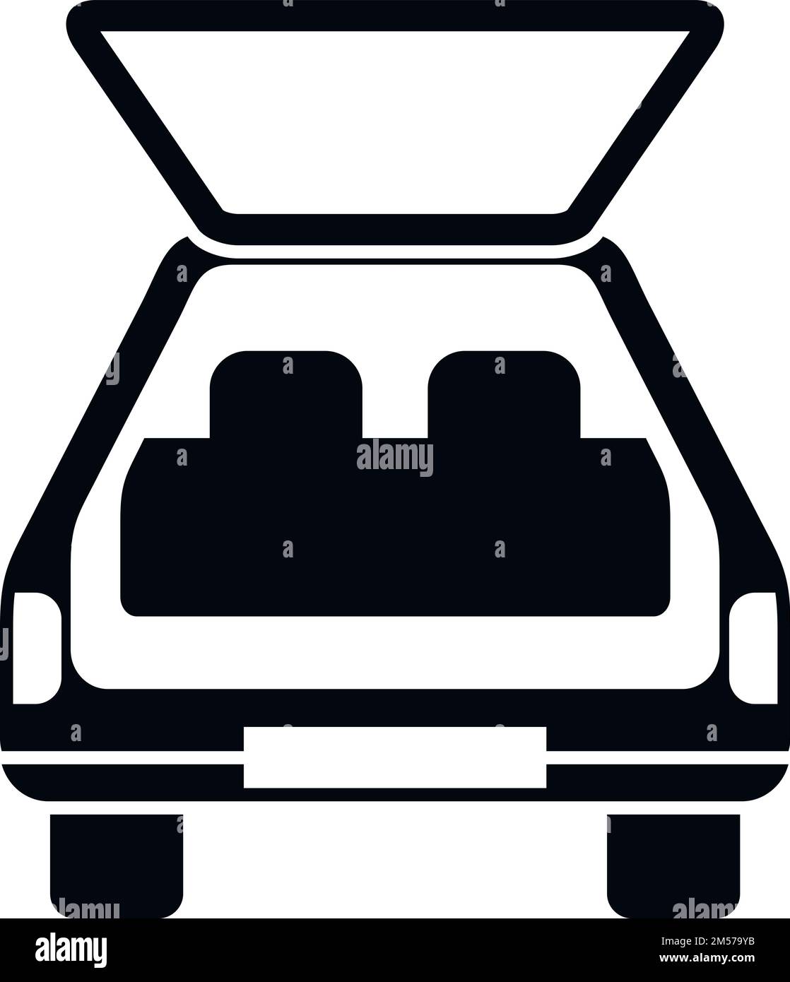 Trunk door icon simple vector. Open car. Car back Stock Vector