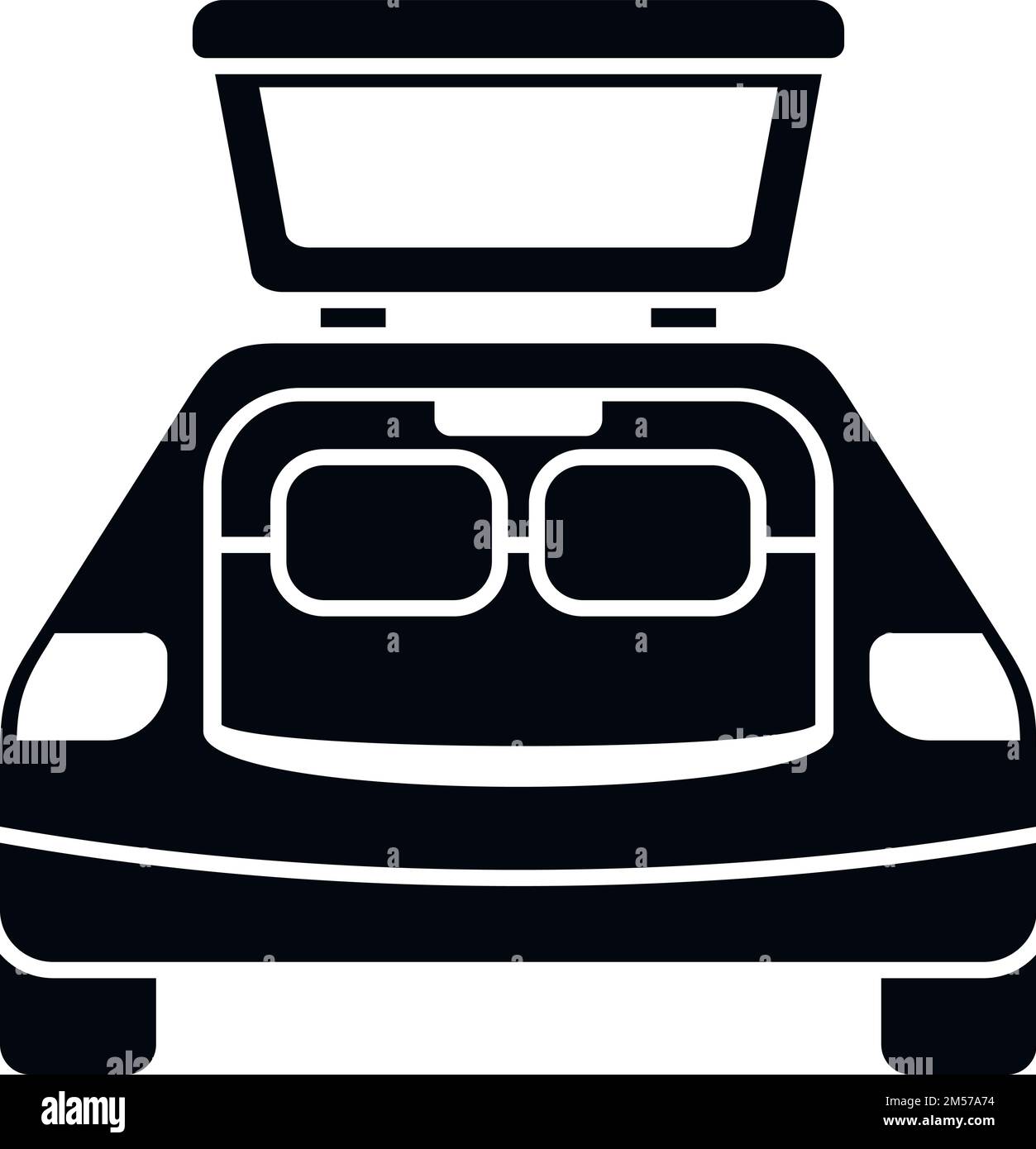 Journey car trunk icon simple vector. Open vehicle. Travel back Stock