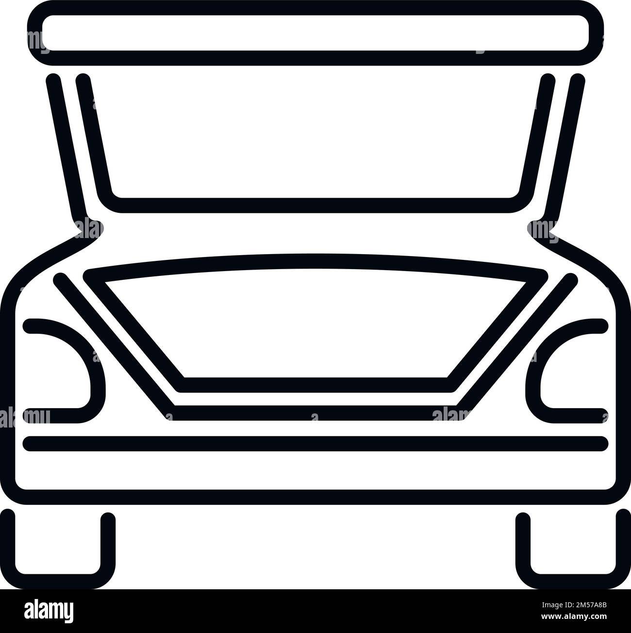 Open car trunk icon outline vector. Door baggage. Side bag Stock Vector