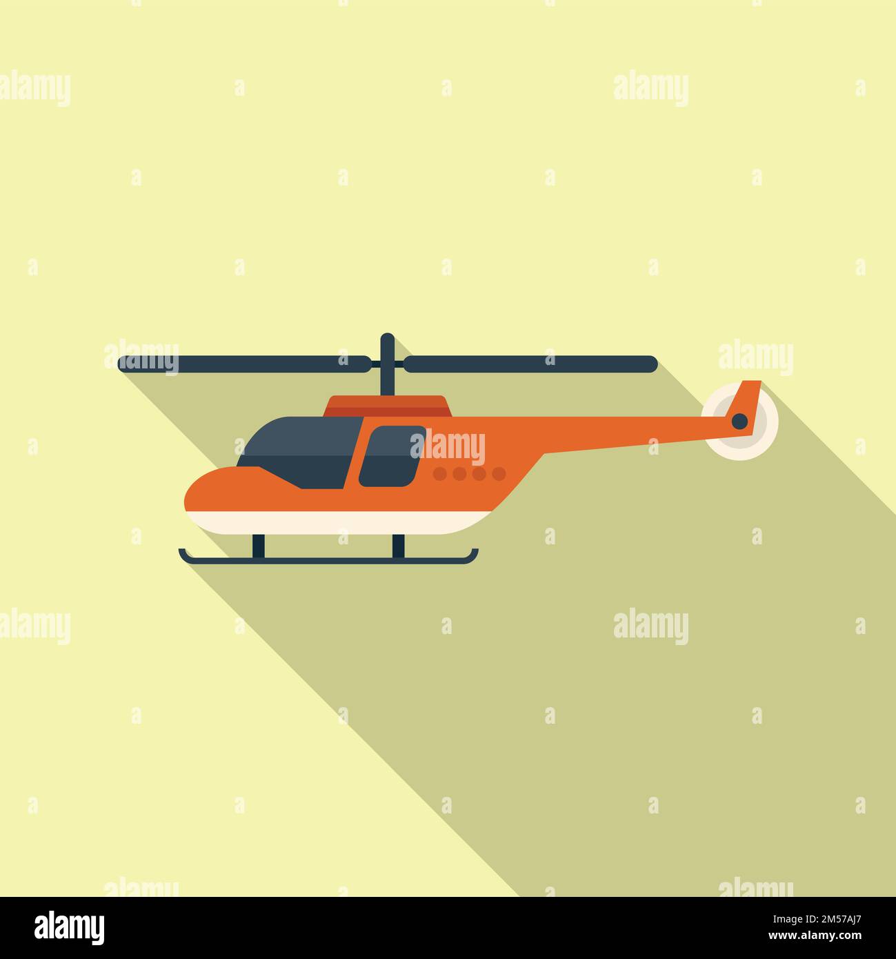 Rescue helicopter guard icon flat vector. Sea transport. Aerial safety ...