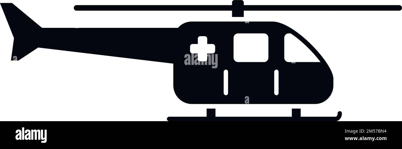 Flying rescue helicopter icon simple vector. Air transport. Aerial ...