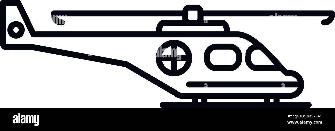 Apache rescue helicopter icon outline vector. Aerial guard. Chopper ...