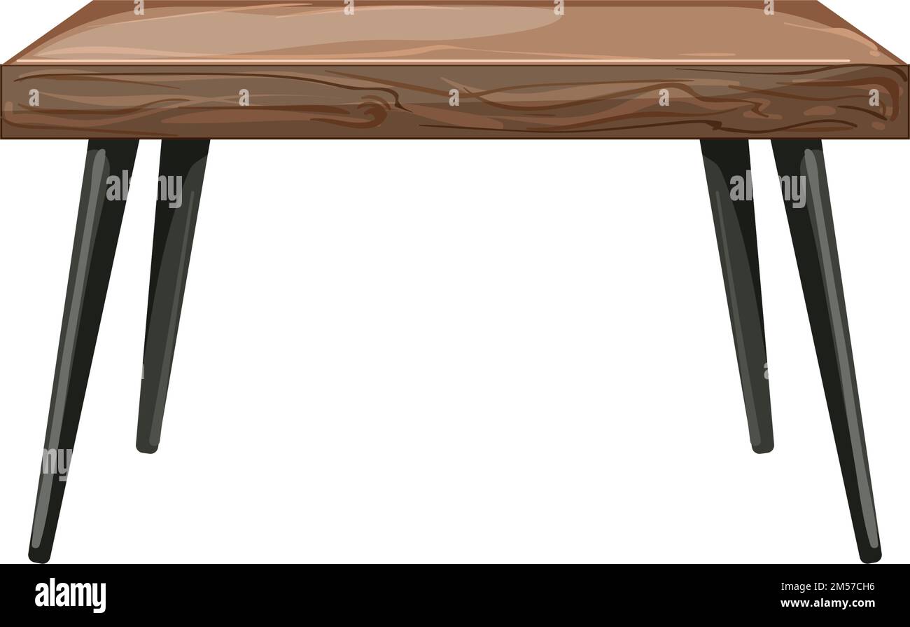 desk wood table cartoon vector illustration Stock Vector Image & Art