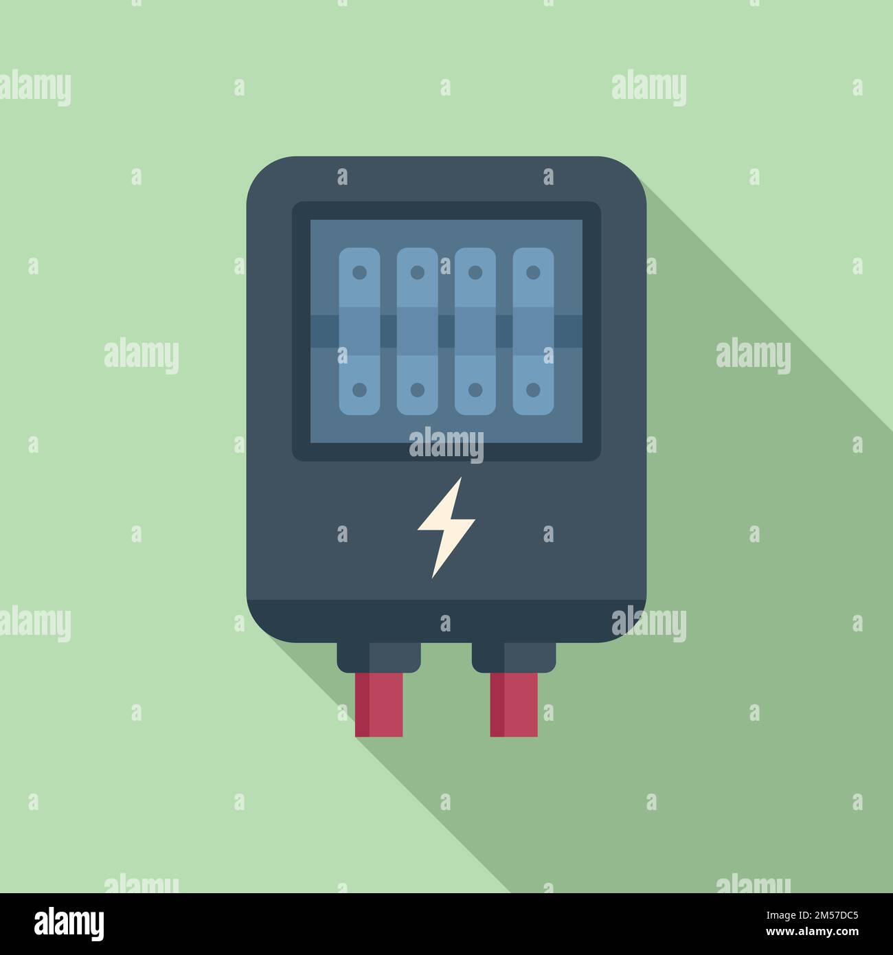Contact junction box icon flat vector. Electric switch. Safety wall