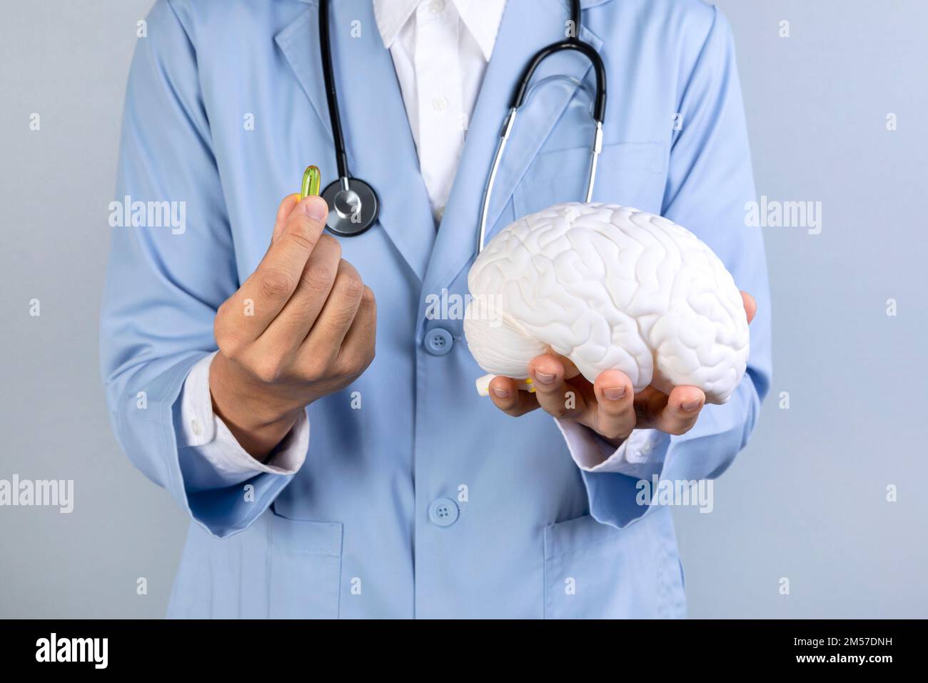 brain health and dementia series docotr holding brain miniature and