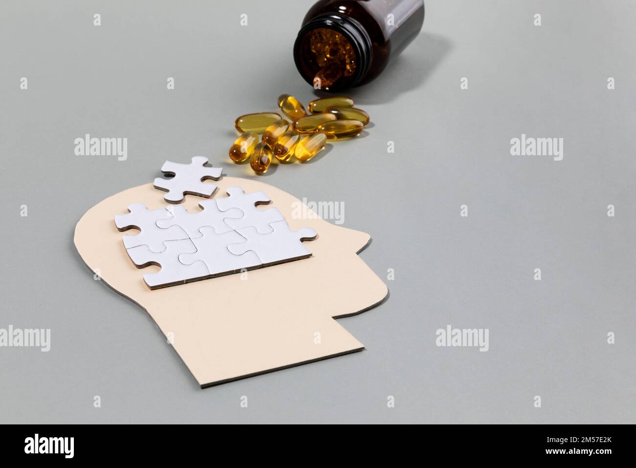 brain health and dementia series the profile and, puzzle, omega 3 Stock