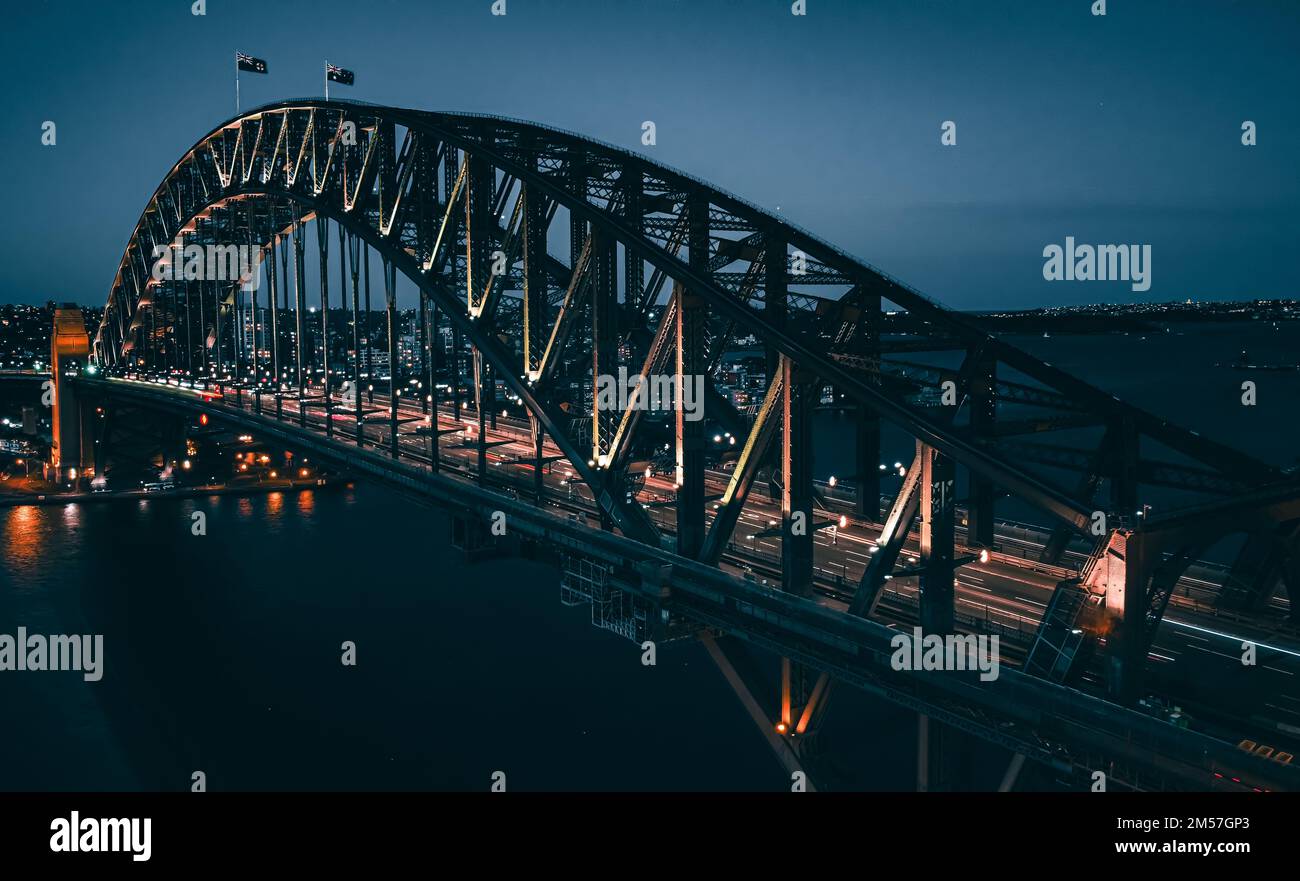 Drone shot steel arch bridge hi-res stock photography and images - Alamy
