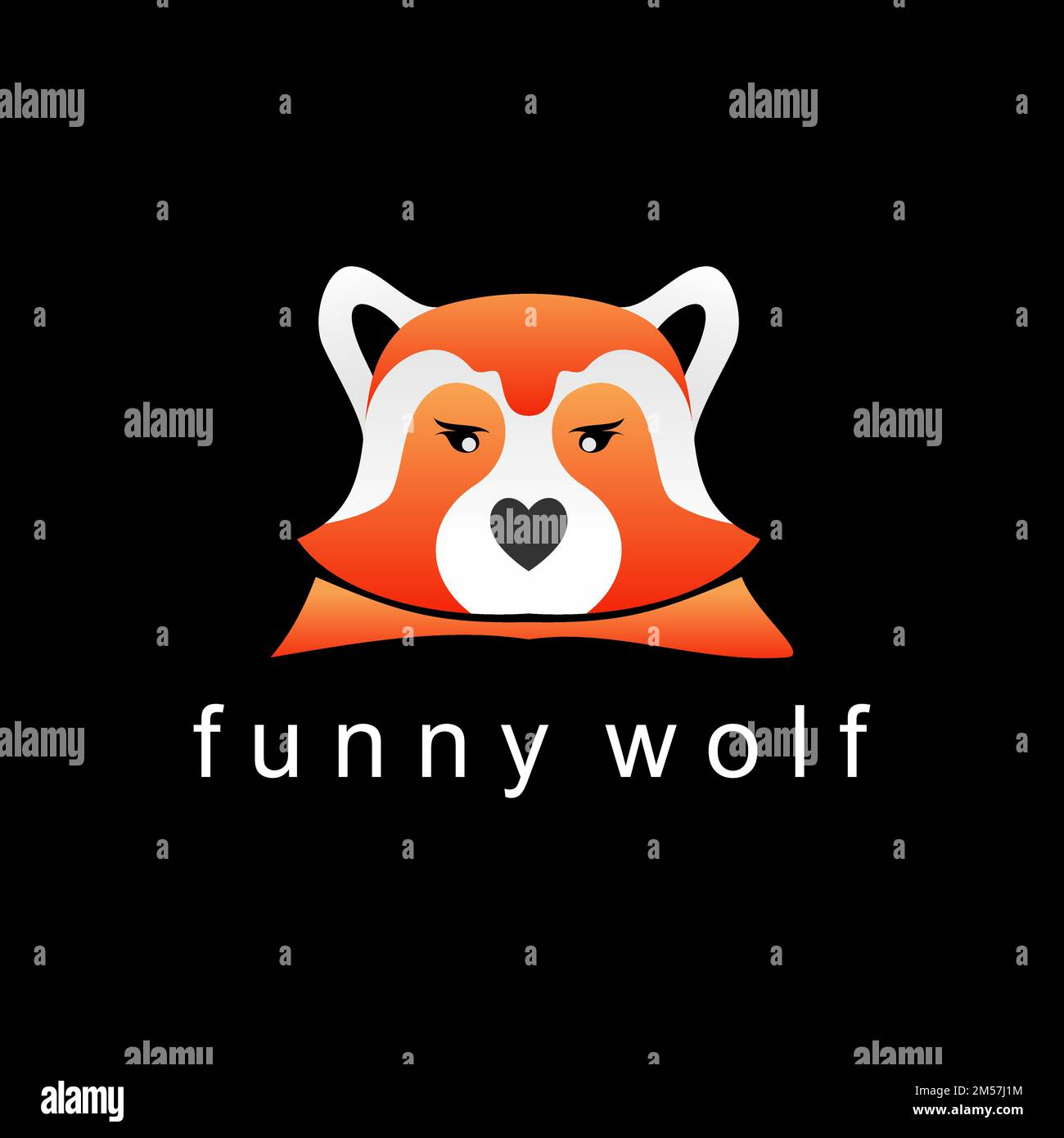 Unique and funny or cute wolf face image graphic icon logo design abstract concept vector stock. as a symbol associated with animal or character Stock Vector