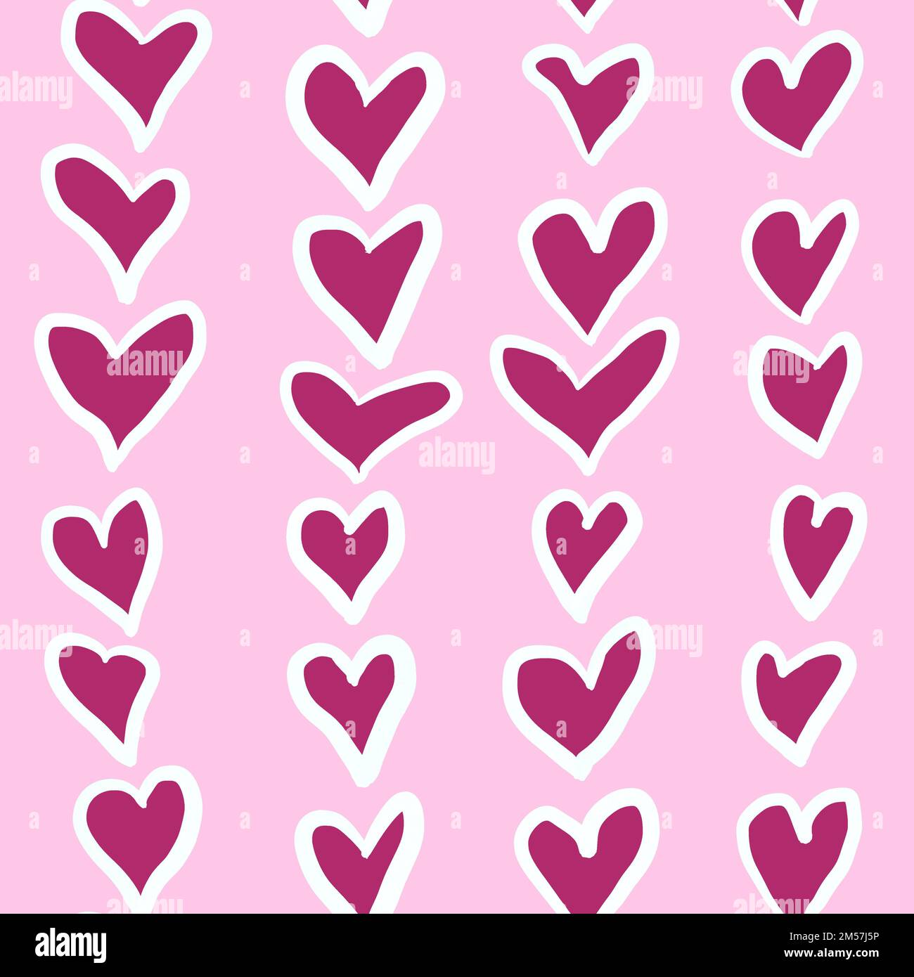 Red hearts seamless pattern. Good for textile and paper print, card,  poster, another design. Cute Saint Valentine Day vector illustration. Love  theme Stock Vector