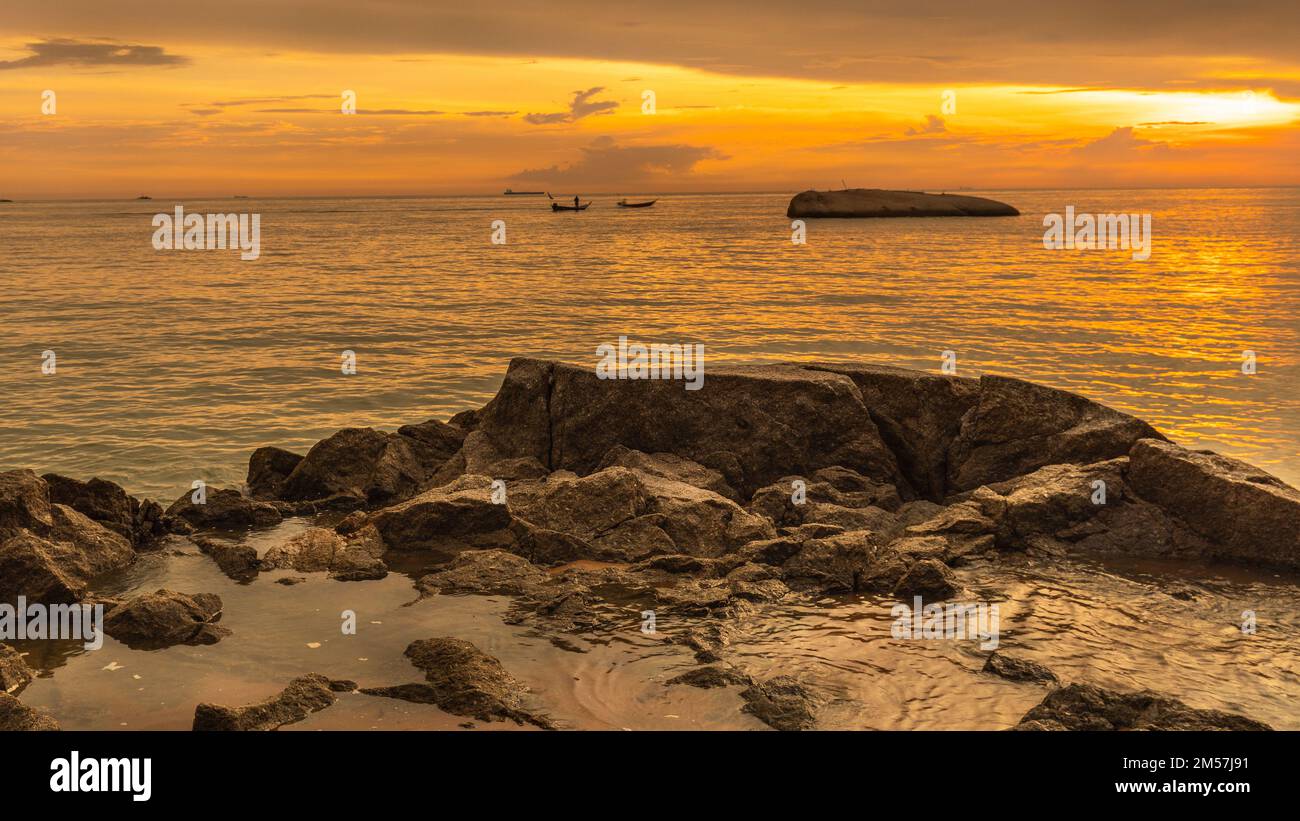 Pengkalan Balak's beach located at Malacca state of Malaysia Stock ...