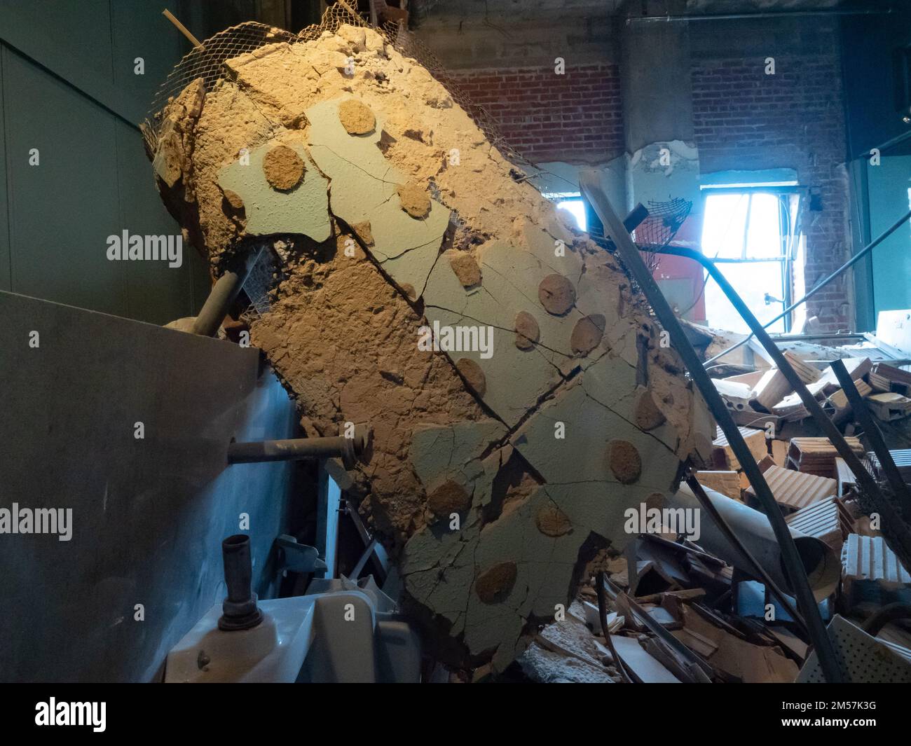 A view of the mangled concrete and metal in the Alfred P. Murrah