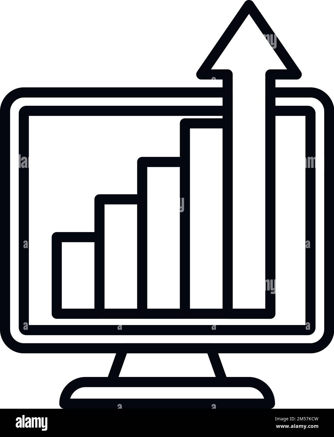 Monitor online graph icon outline vector. House rent. Loan sale Stock ...