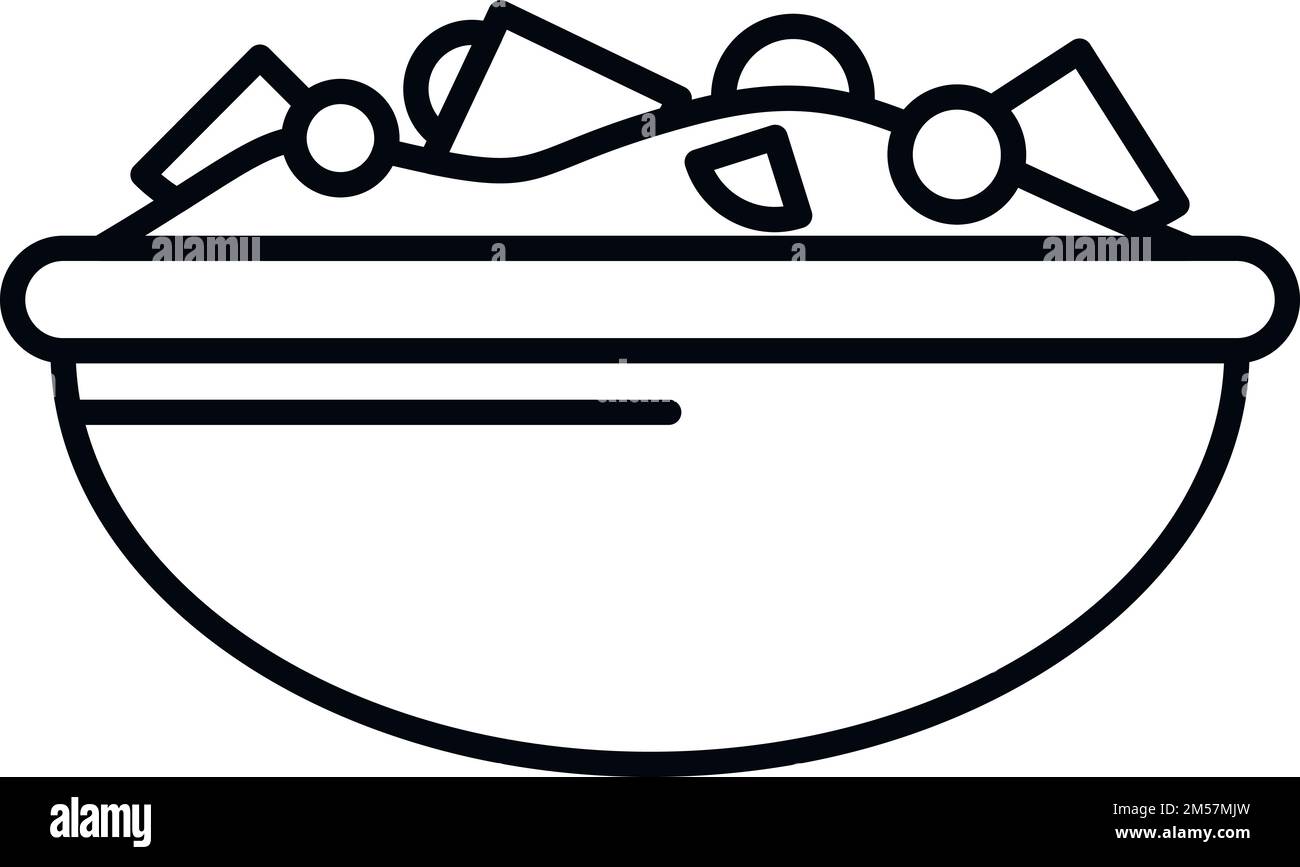 Exotic fruit salad icon outline vector. Fresh food. Plate menu Stock