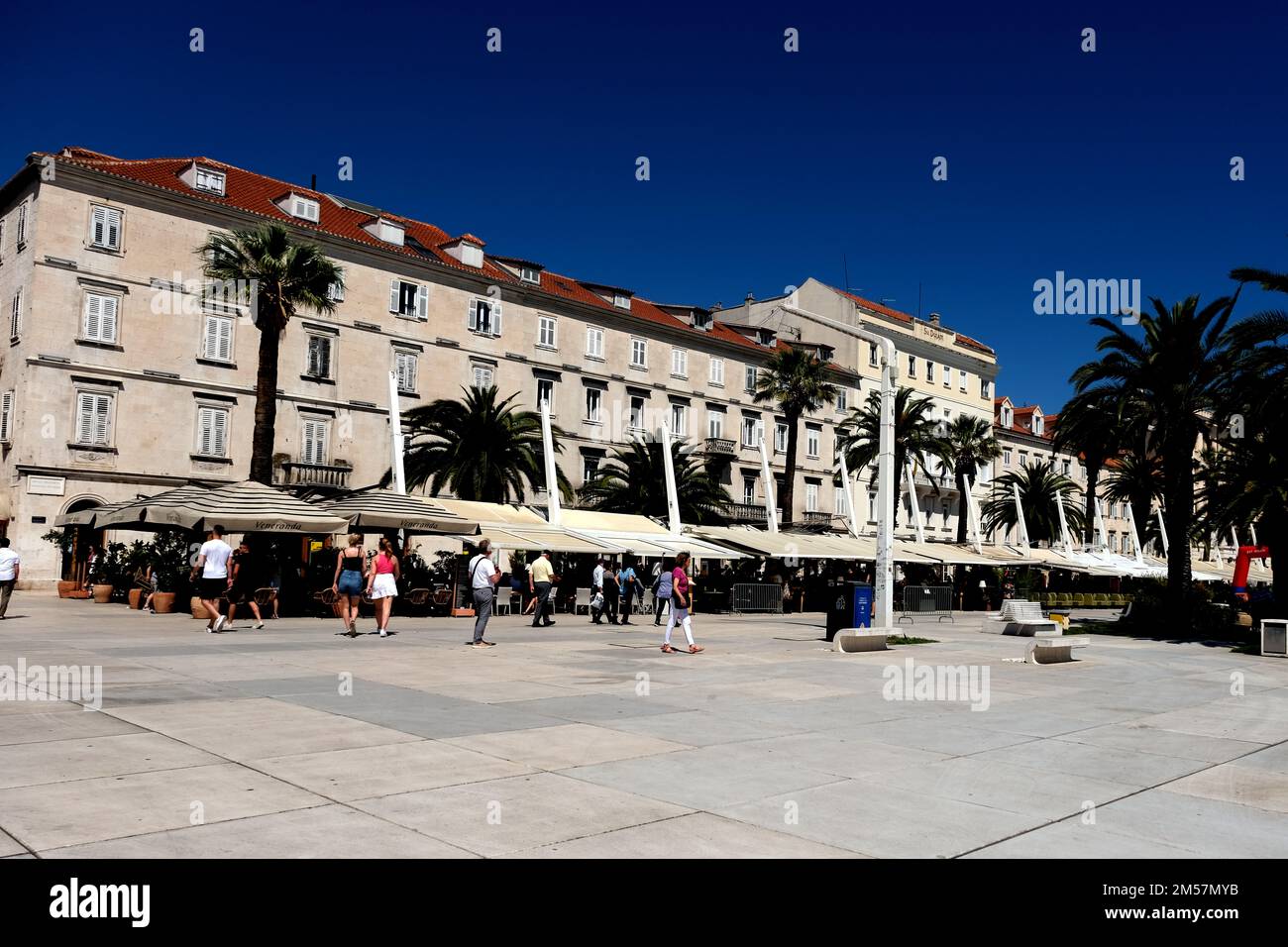 The Riva Promenade in Split Croatia on a sunny Spring day Stock Photo