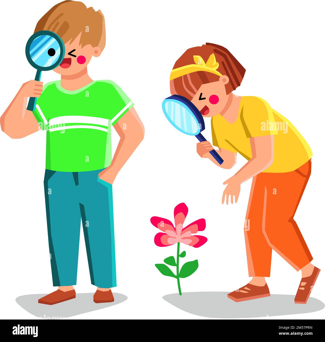 magnifier kid vector Stock Vector Image & Art - Alamy