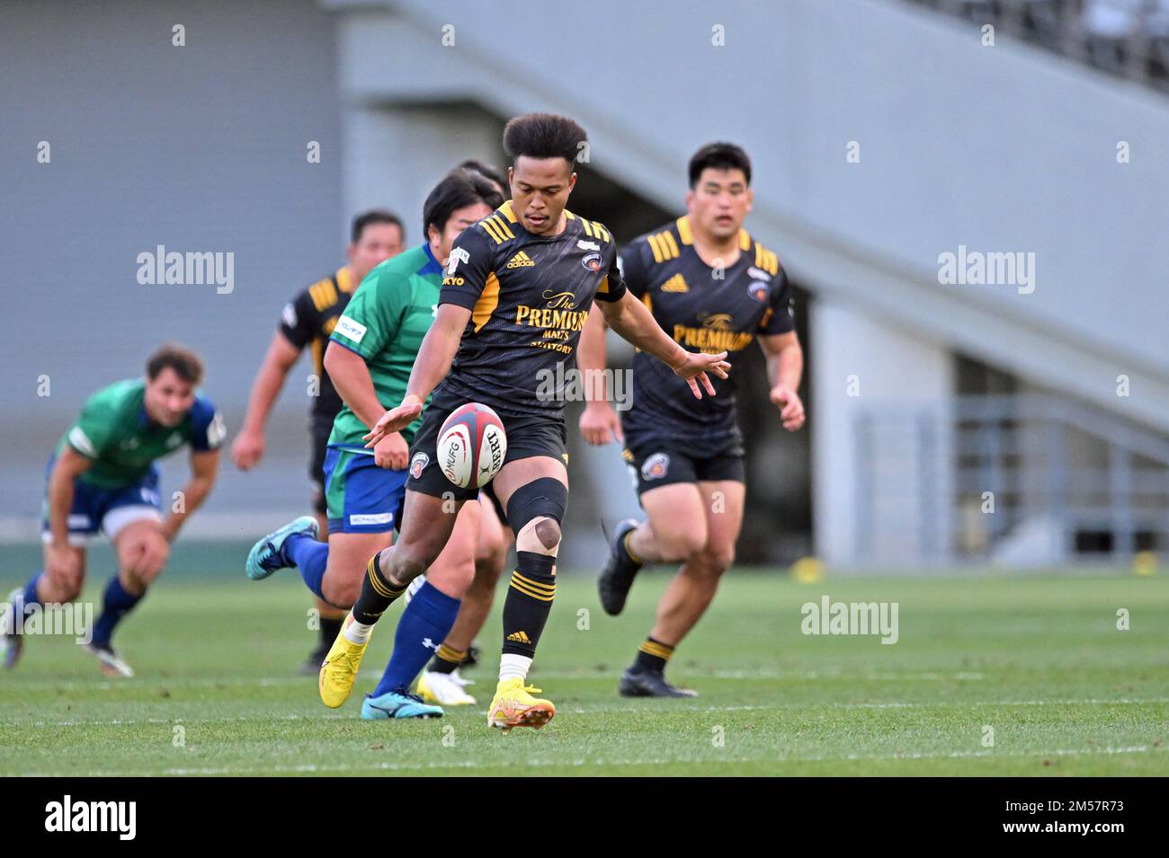 Rugby Rockets Sungoliath's Kotaro Matsushima during the 2022-23 Japan Rugby League ...