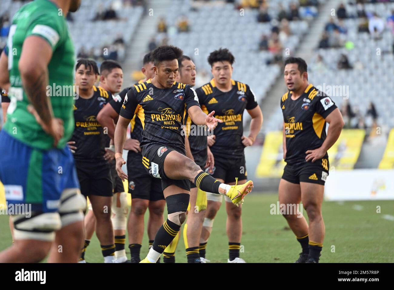 Rugby Rockets Sungoliath's Kotaro Matsushima during the 2022-23 Japan Rugby League ...