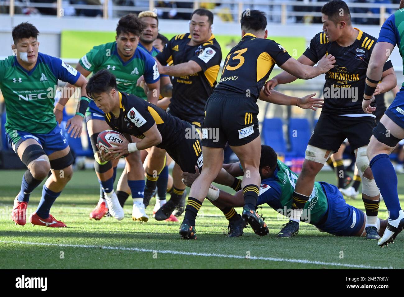 Rugby Rockets Sungoliath's Naoto Saito during the 2022-23 Japan Rugby League One ...