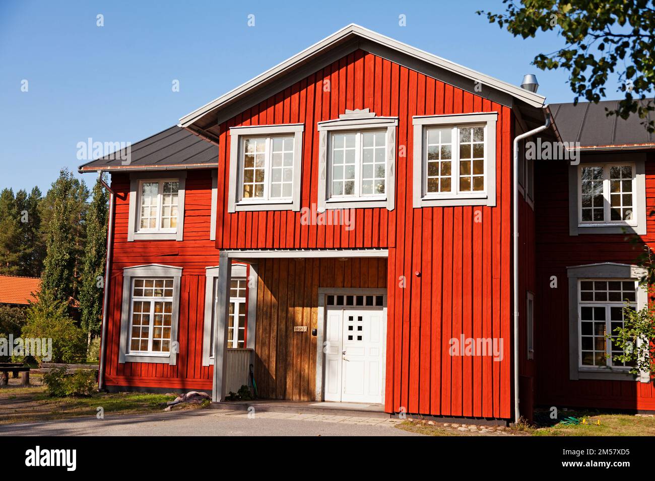 Umea, Norrland Sweden August 22, 2019 part of the Waldorf school red