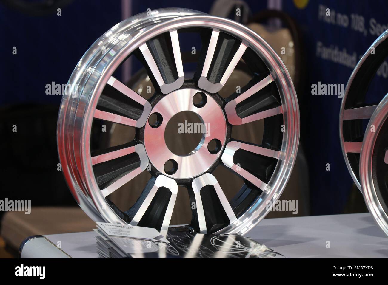 Mag wheel or rims used for alloy wheels in automobiles with a modern design and made up of alloy metals Stock Photo