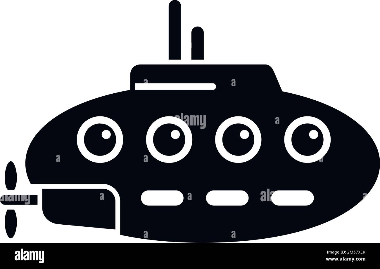 Military submarine icon simple vector. Underwater ship. Deep vehicle ...
