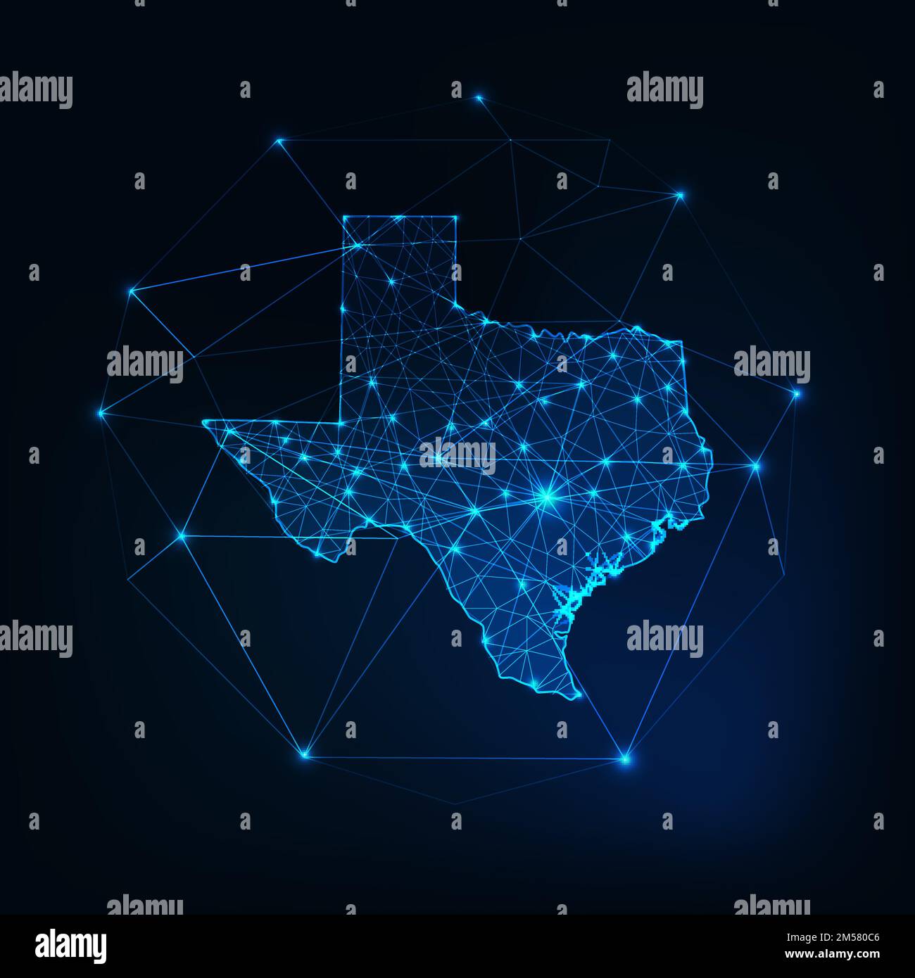 Texasusa Map Filled Light Blue Gradient Stock Illustration 10450495