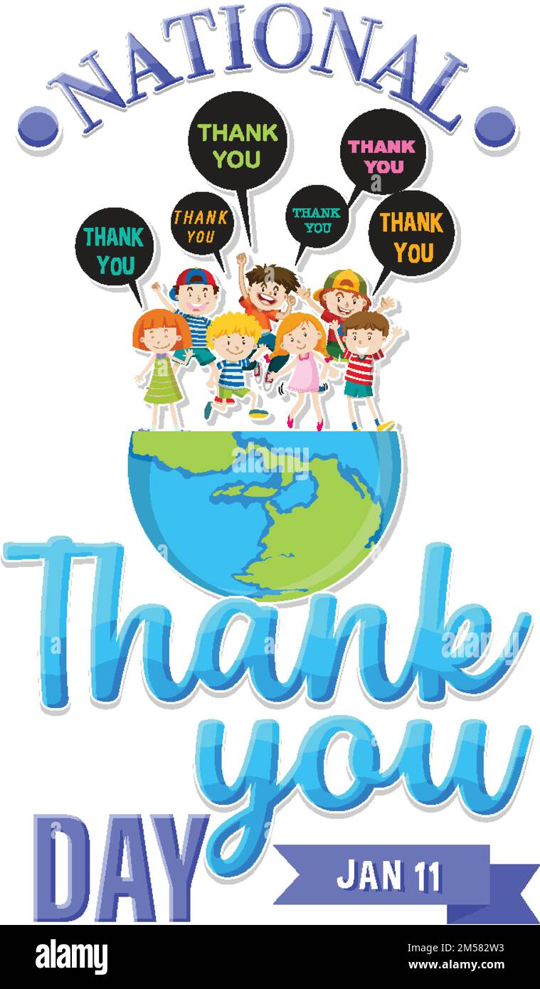 Happy National Thank You Day Banner illustration Stock Vector Image